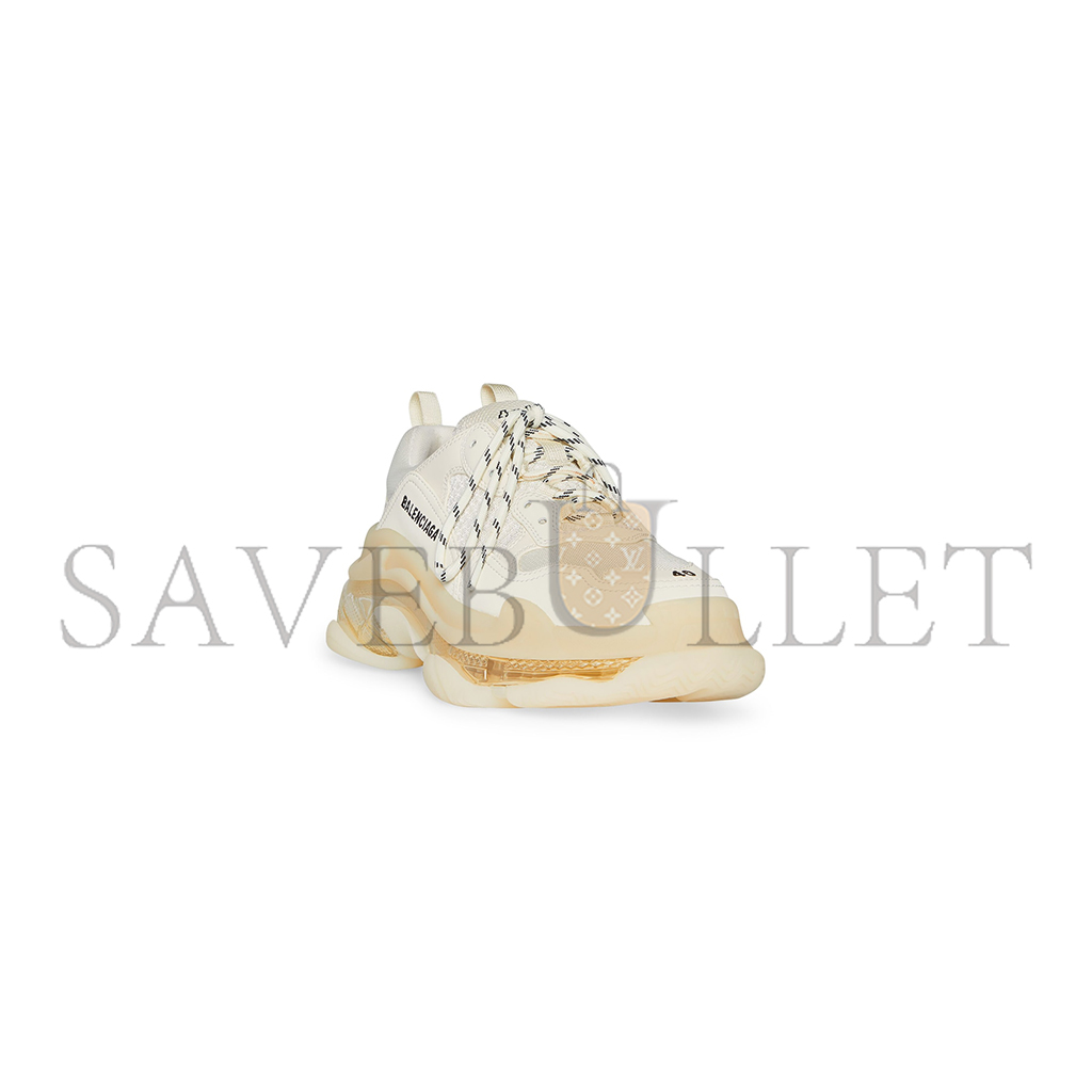 BALENCIAGA WOMEN'S TRIPLE S CLEAR SOLE SNEAKER IN BEIGE 544351W2GA19100