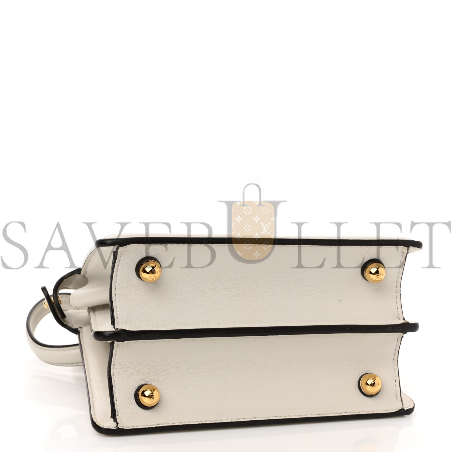 FENDI SHINY NAPPA PETITE PEEKABOO I SEE U SATCHEL WHITE (20*15*11cm)