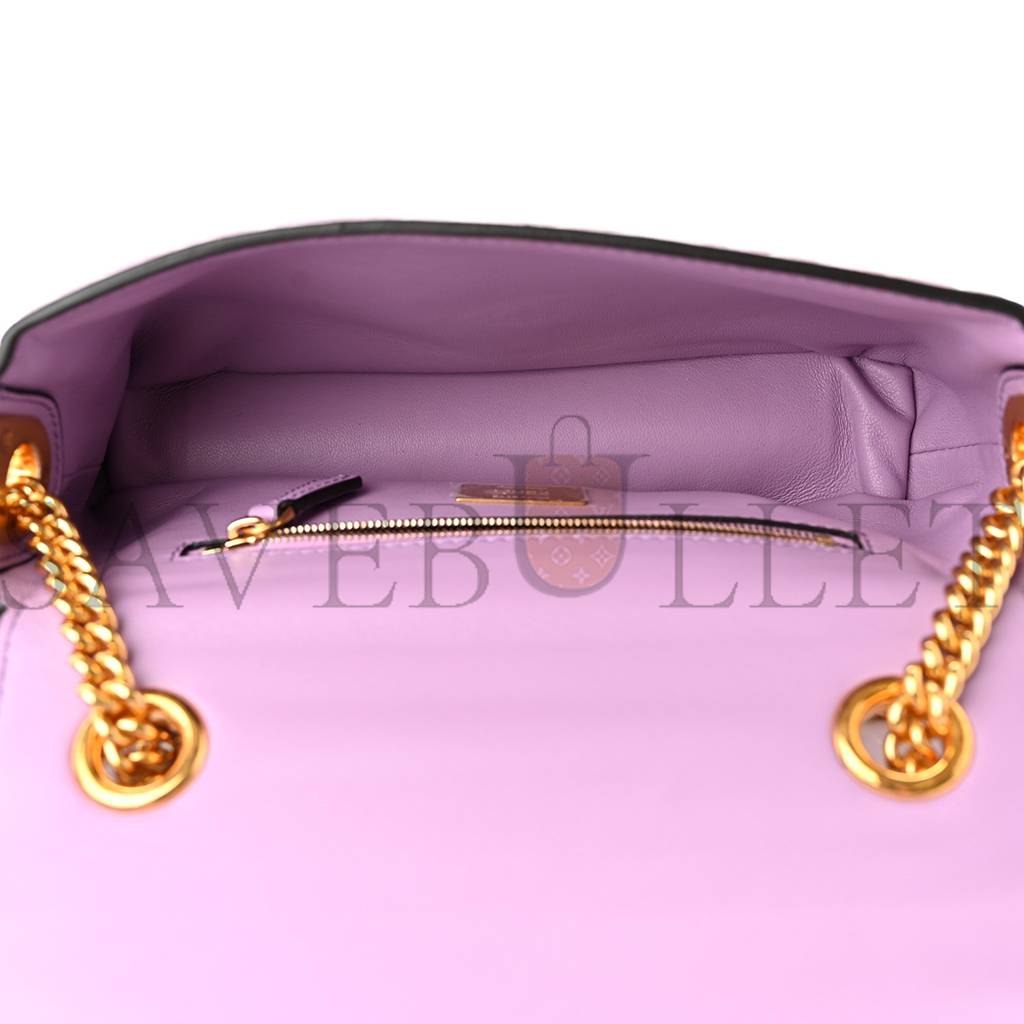 FENDI NAPPA SMALL FF EMBOSSED MIDI CHAIN BAGUETTE VIOLETTA (23*13*6cm)